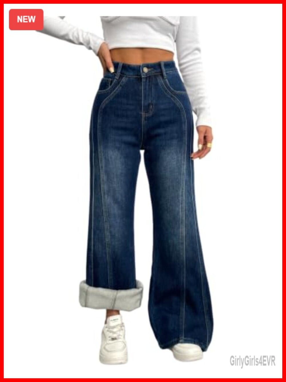 heipeiwa Fleece Lined Thermal Bootcut Flare Jeans Winter Warm Denim Pants